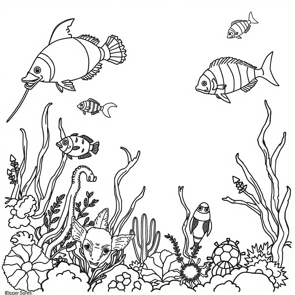 Ocean coloring page