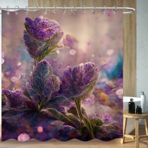 Retro Abstract botanical Bathroom curtains