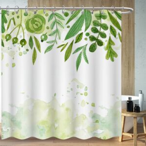 Green leaves Bathroom Curtains